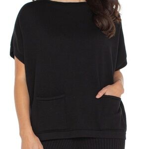 LIVERPOOL 1/2 SLEEVE BOAT NECK DOLMAN SWEATER Size SS / BLACK